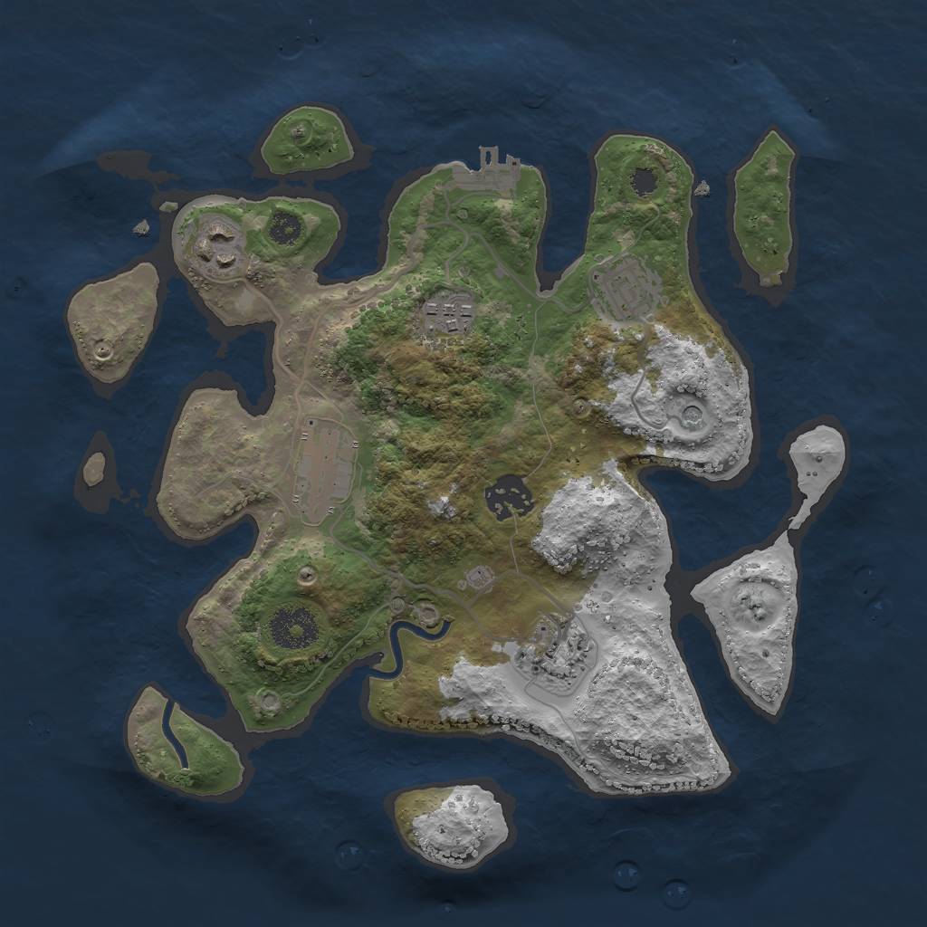 Rust Map: Procedural Map, Size: 3000, Seed: 987626086, 10 Monuments