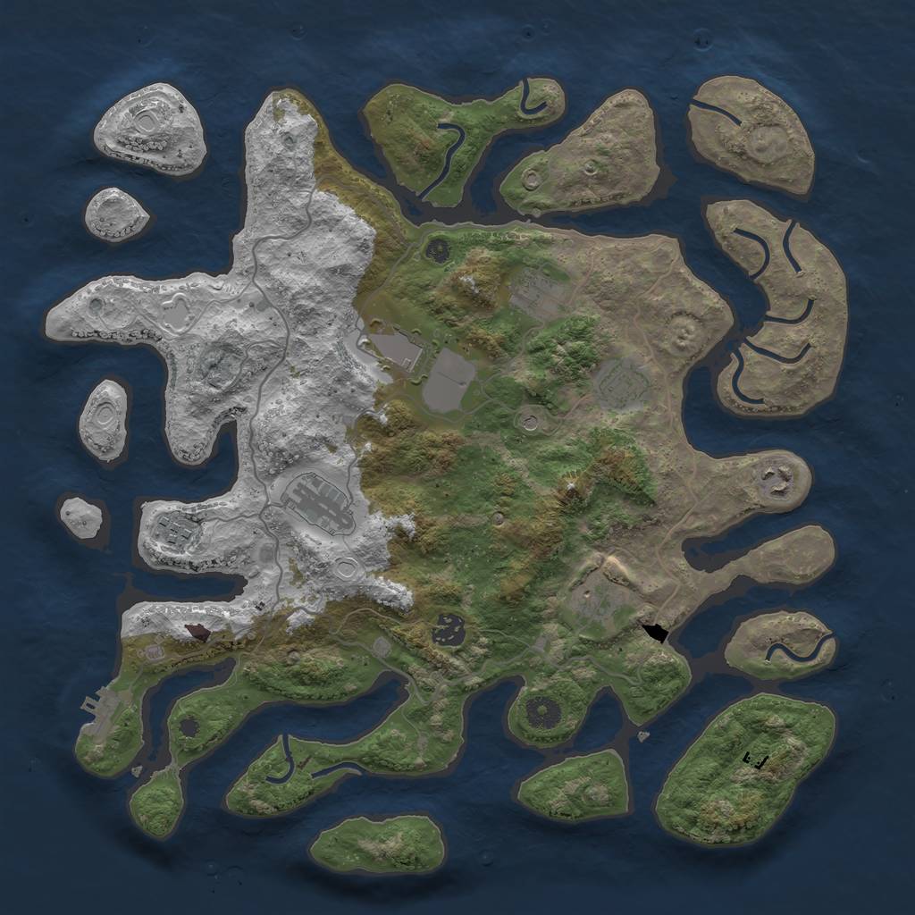 Rust Map: Procedural Map, Size: 4000, Seed: 290220, 18 Monuments