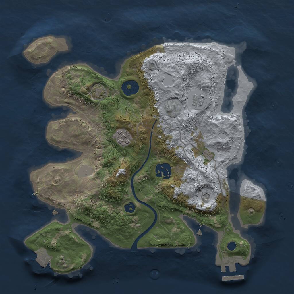 Rust Map: Procedural Map, Size: 2700, Seed: 493601, 7 Monuments