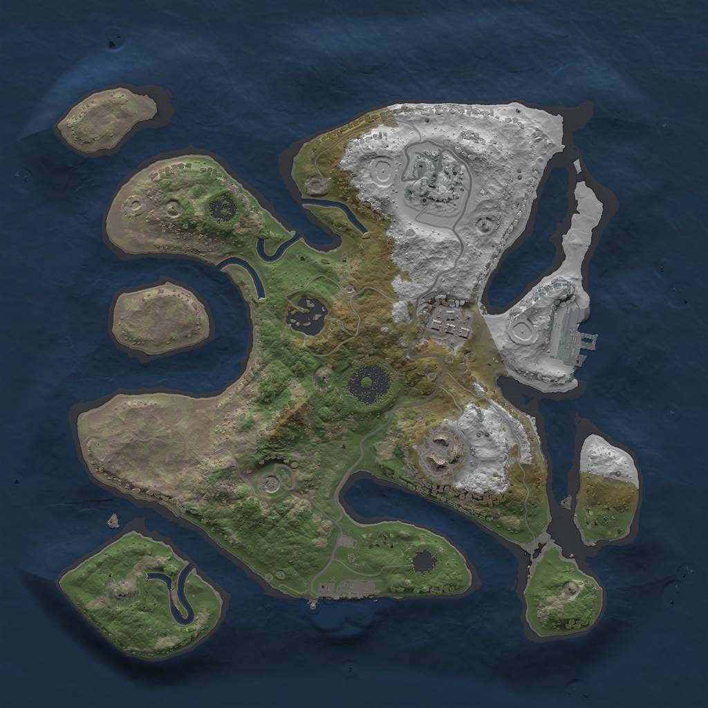 Rust Map: Procedural Map, Size: 2700, Seed: 493601, 12 Monuments