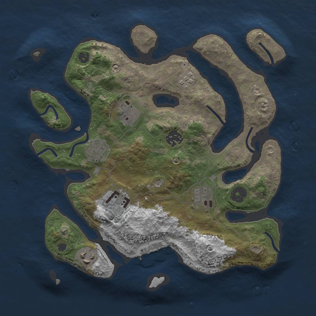 Rust Map: Procedural Map, Size: 3000, Seed: 8795150, 11 Monuments