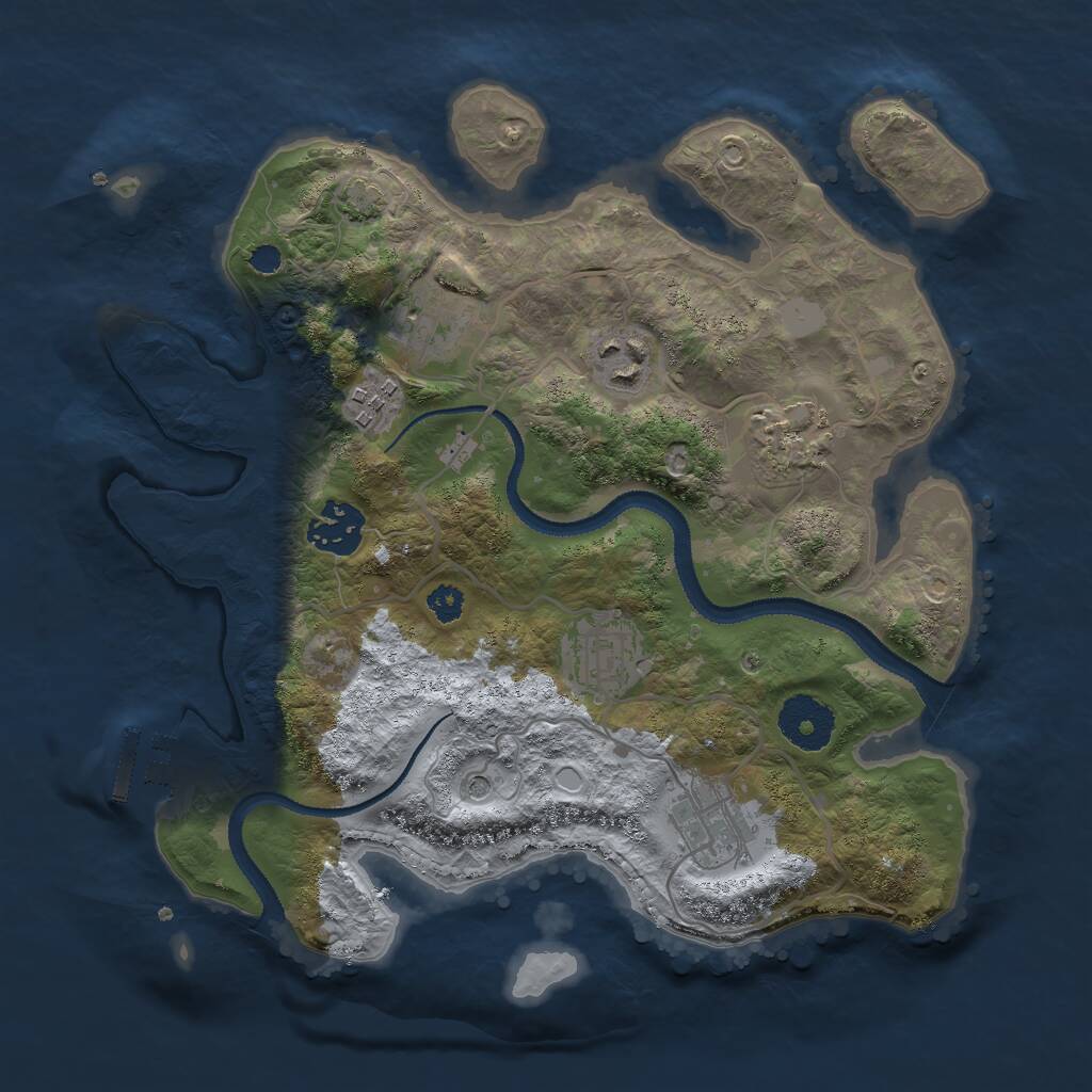 Rust Map: Procedural Map, Size: 3000, Seed: 8795150, 11 Monuments