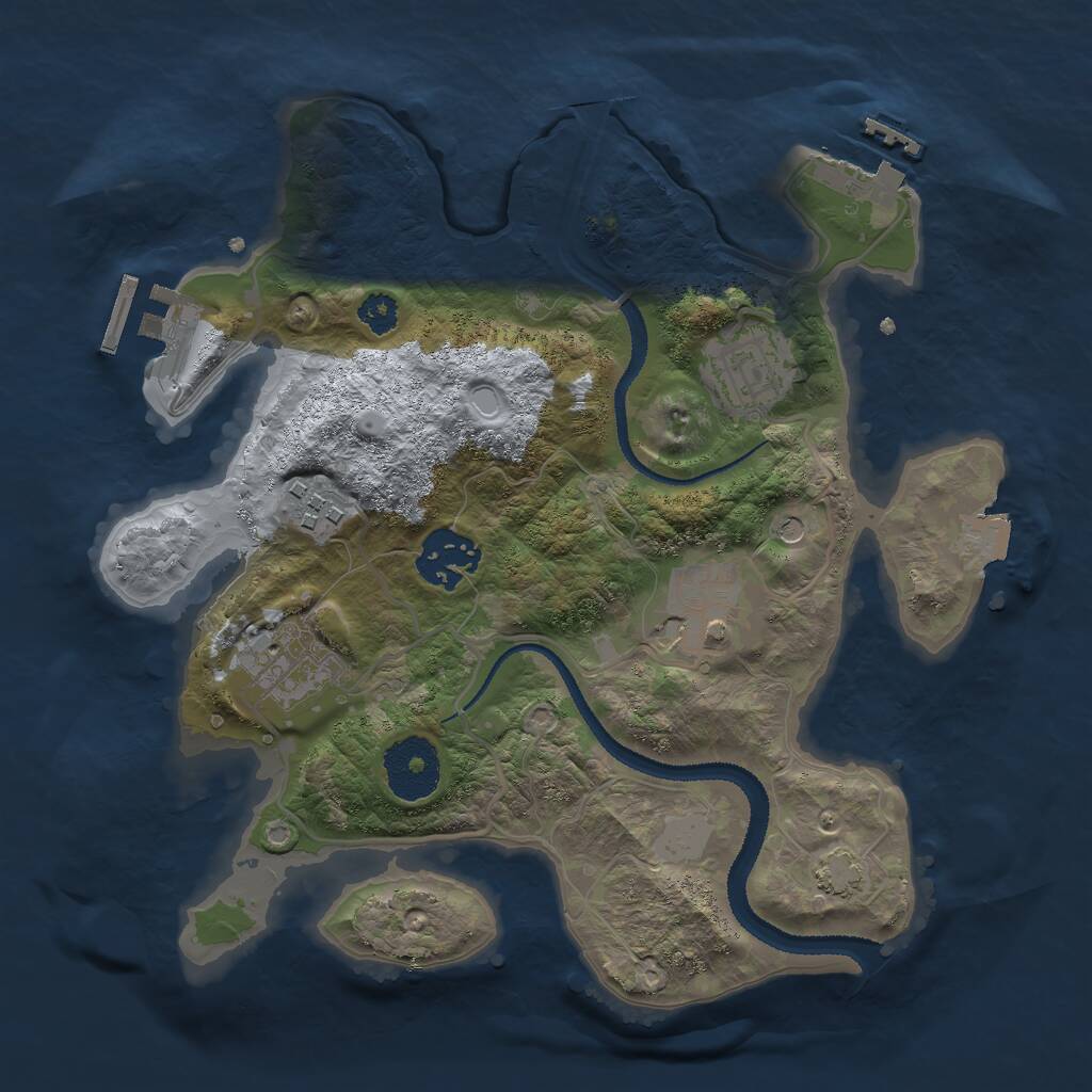 Rust Map: Procedural Map, Size: 2750, Seed: 1223738434, 10 Monuments