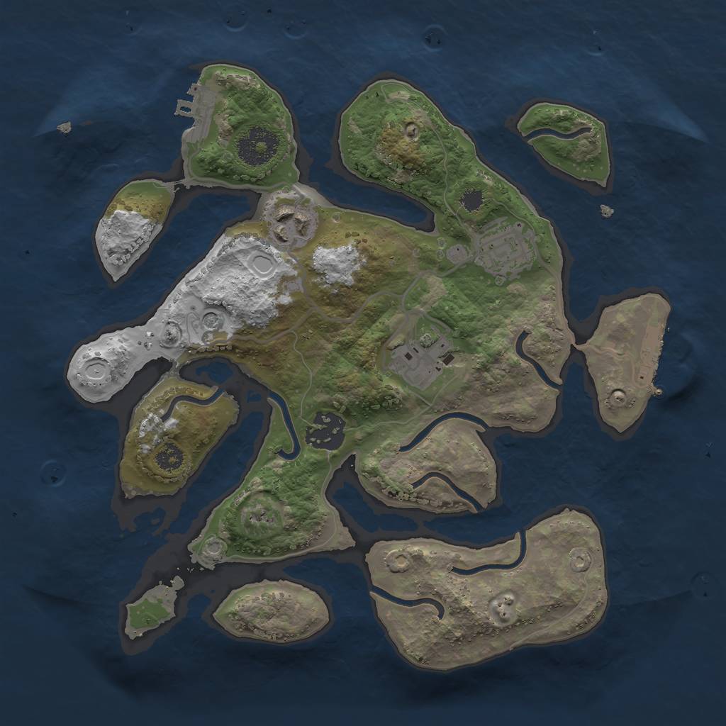 Rust Map: Procedural Map, Size: 2750, Seed: 1223738434, 12 Monuments