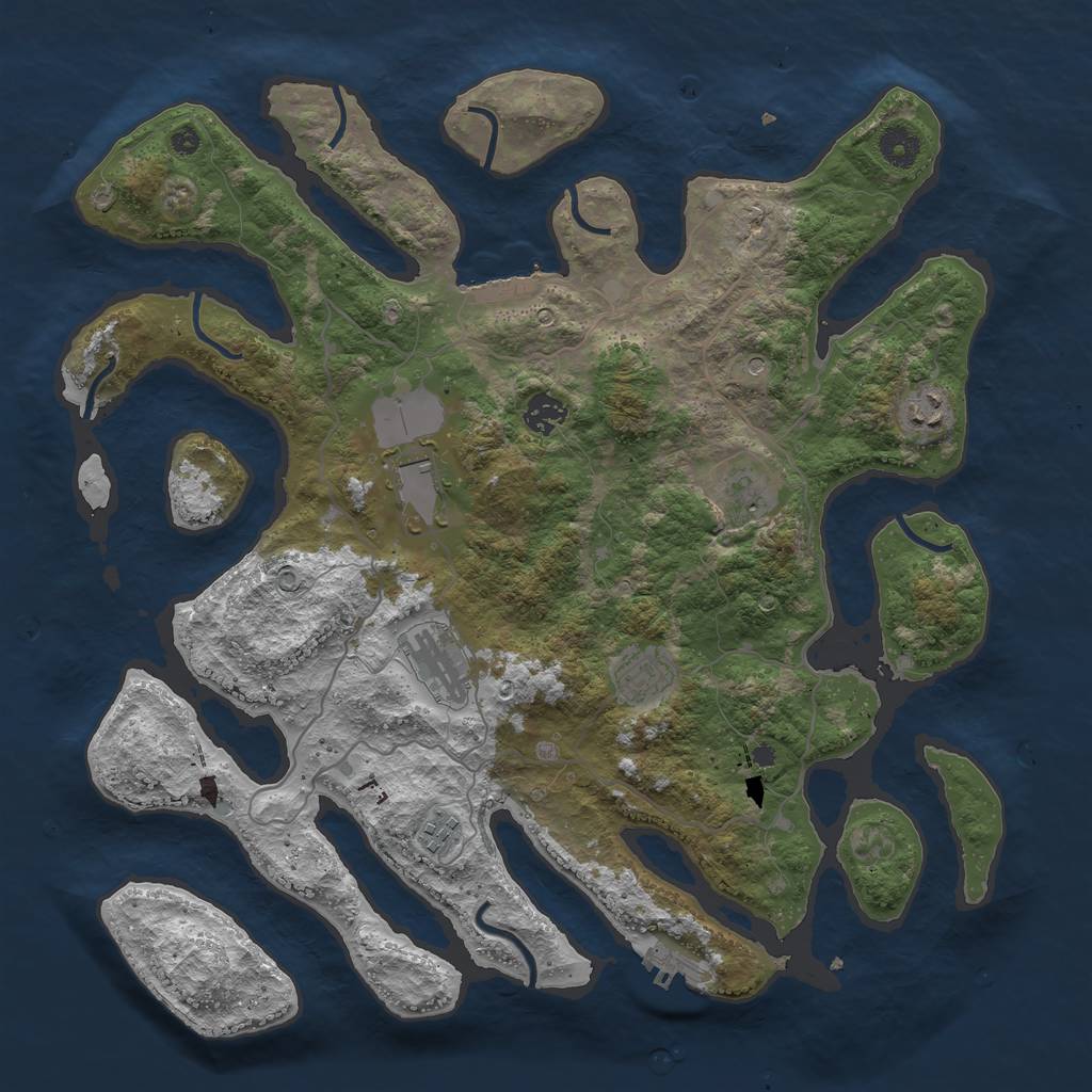 Rust Map: Procedural Map, Size: 4000, Seed: 153191928, 12 Monuments