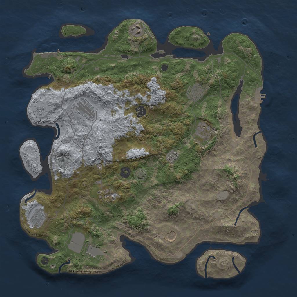 Rust Map: Procedural Map, Size: 4000, Seed: 456329, 18 Monuments