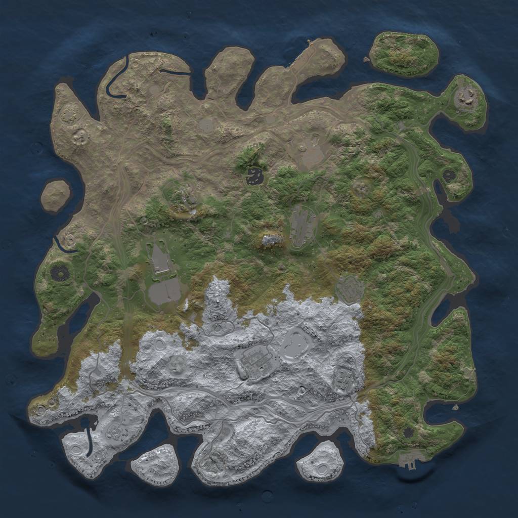 Rust Map: Procedural Map, Size: 4250, Seed: 2155000, 17 Monuments