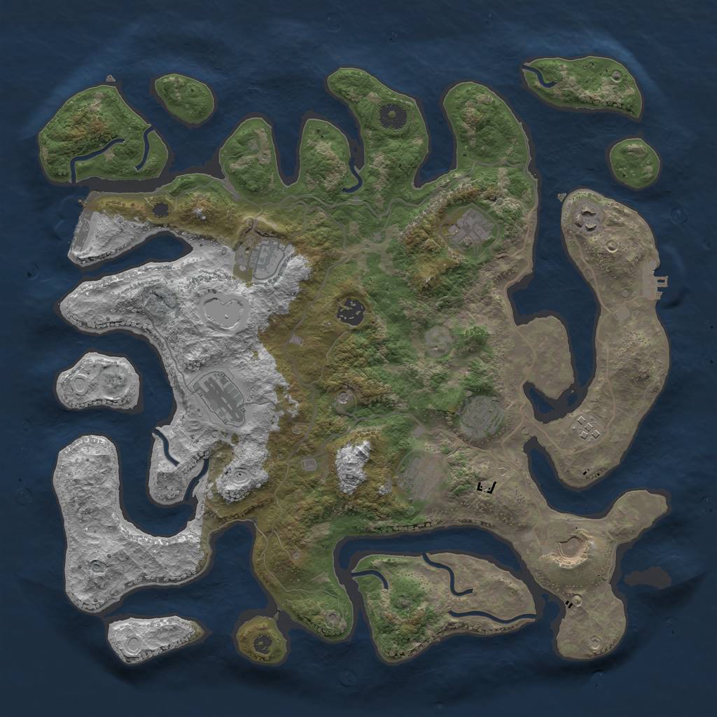 Rust Map: Procedural Map, Size: 4000, Seed: 2095094, 20 Monuments