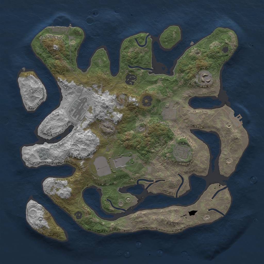 Rust Map: Procedural Map, Size: 3500, Seed: 544963956, 15 Monuments