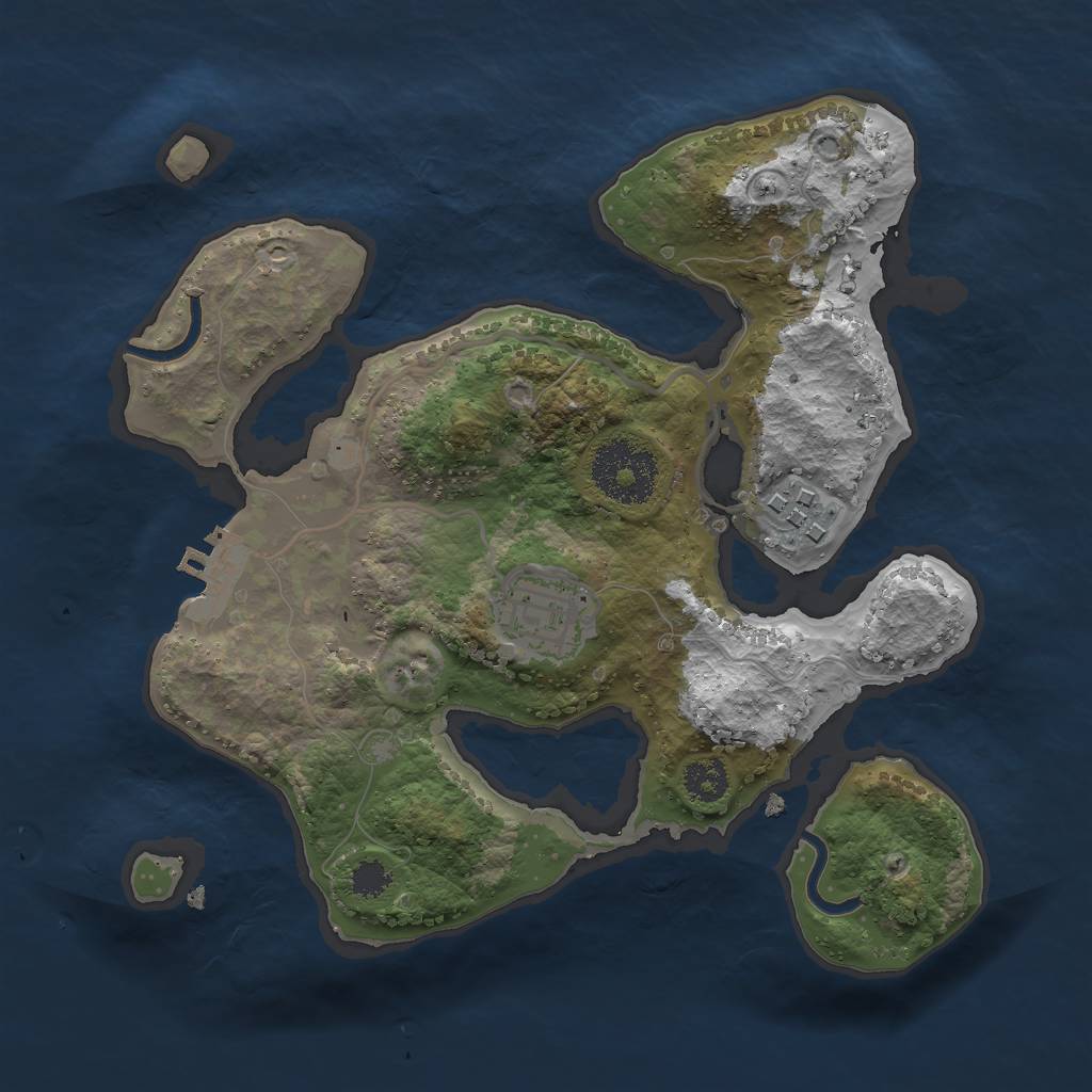 Rust Map: Procedural Map, Size: 2524, Seed: 29, 5 Monuments