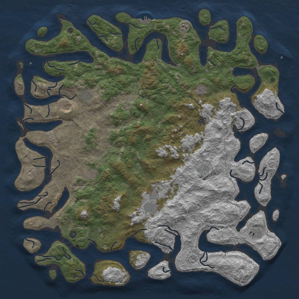 Rust Map: Procedural Map, Size: 6000, Seed: 7894265, 15 Monuments