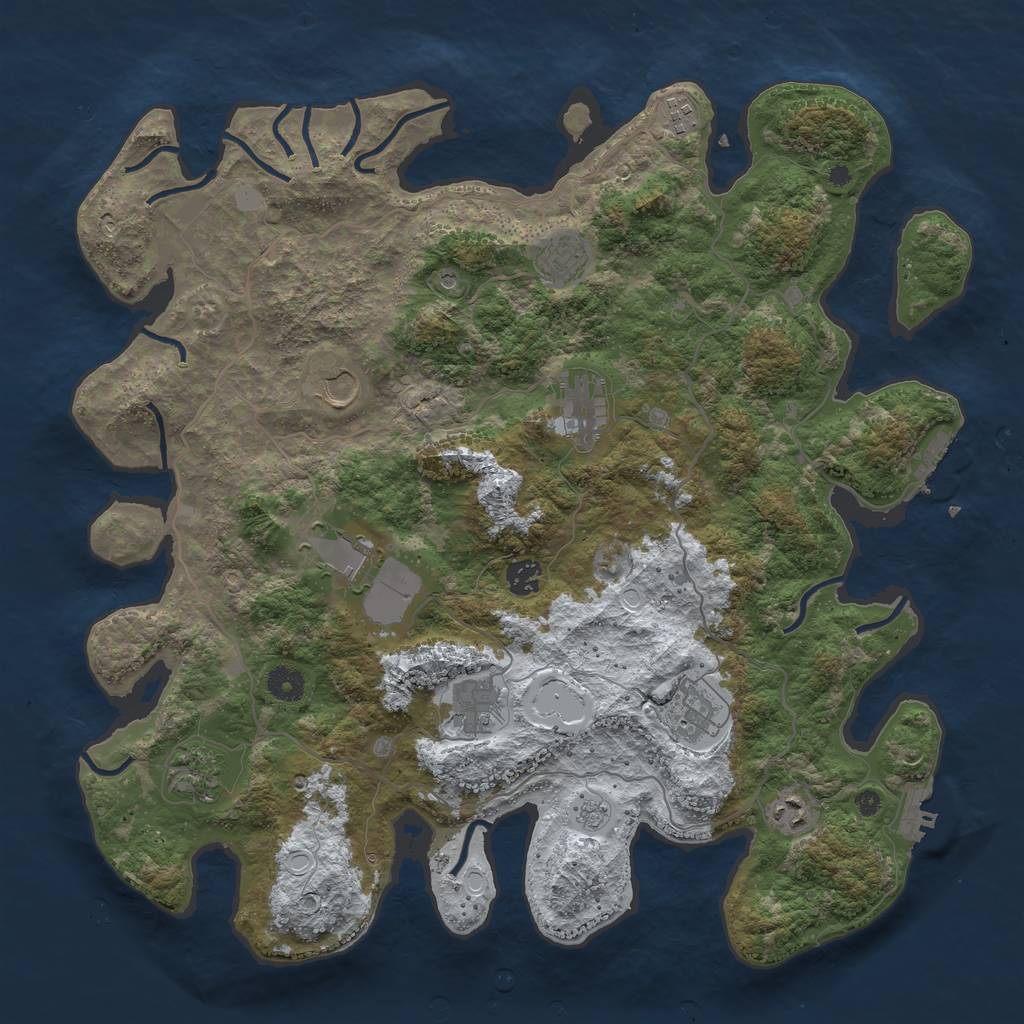 Rust Map: Procedural Map, Size: 4200, Seed: 1118, 19 Monuments