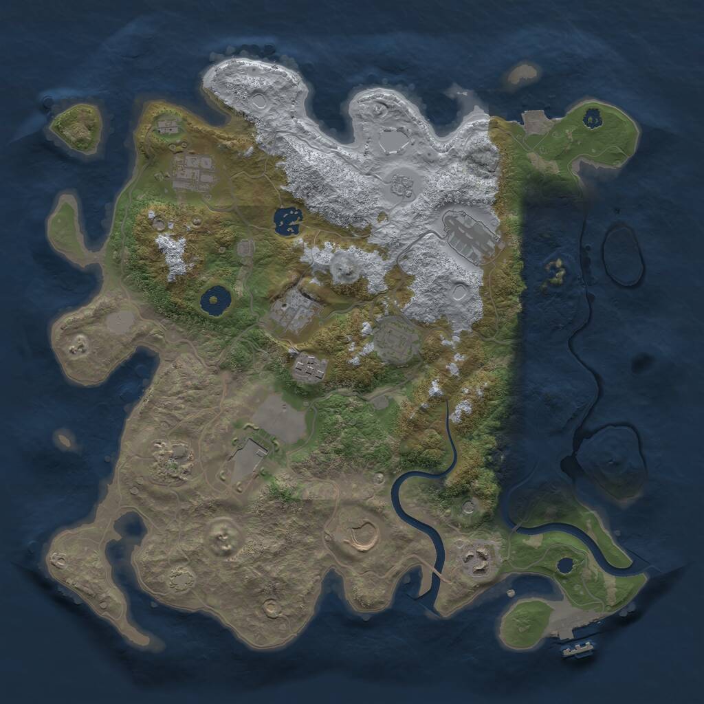 Rust Map: Procedural Map, Size: 3600, Seed: 57430797, 15 Monuments
