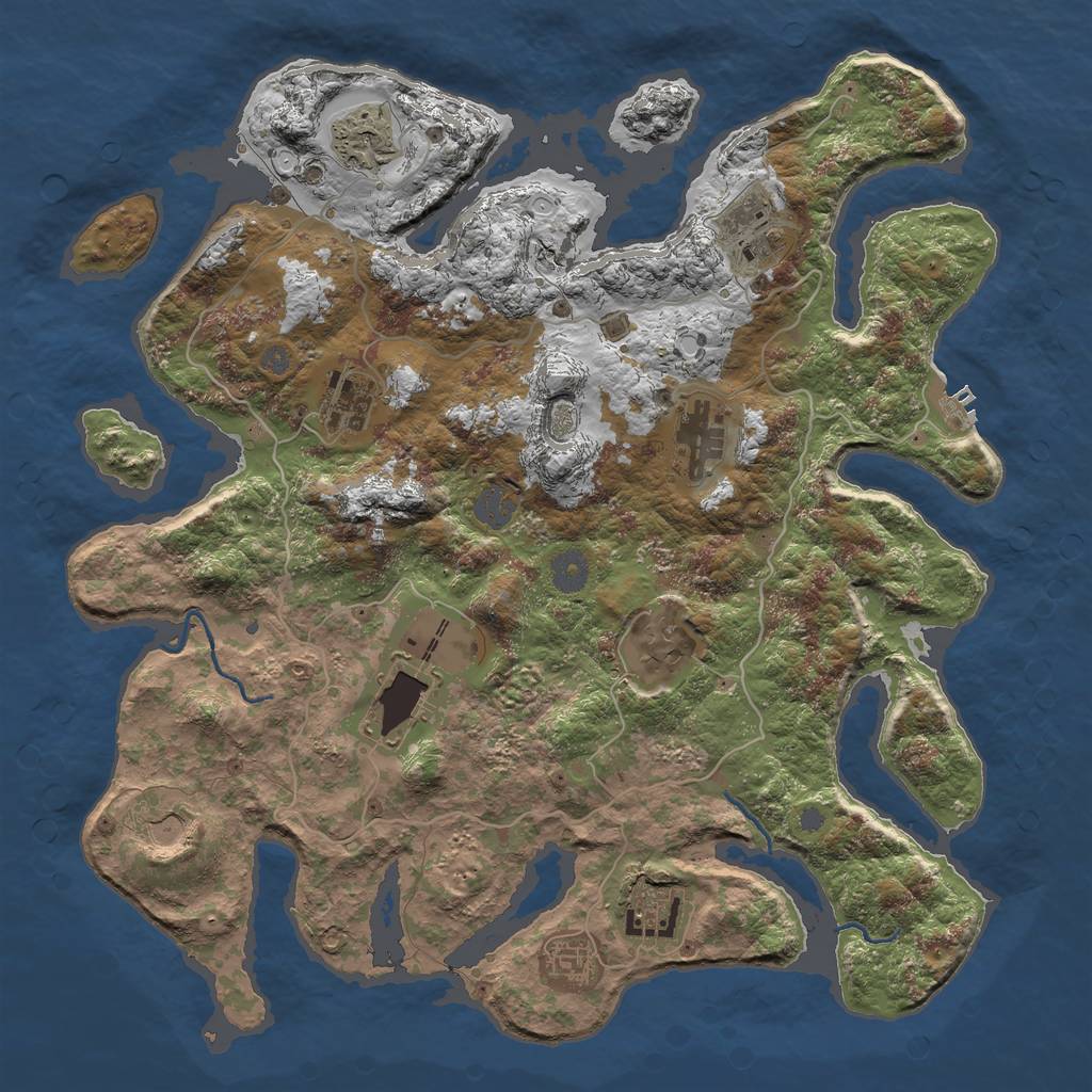 Rust Map: Procedural Map, Size: 4000, Seed: 94937878, 15 Monuments