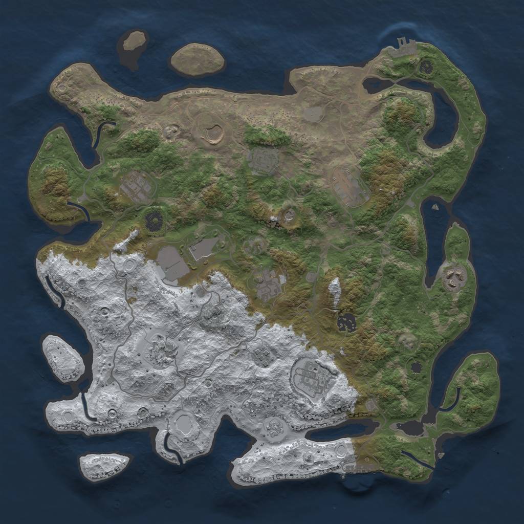 Rust Map: Procedural Map, Size: 4000, Seed: 1527232810, 20 Monuments