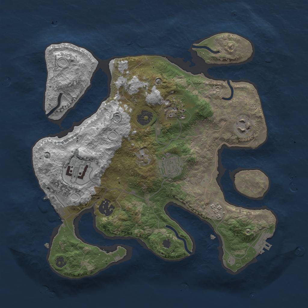 Rust Map: Procedural Map, Size: 3000, Seed: 37802, 16 Monuments