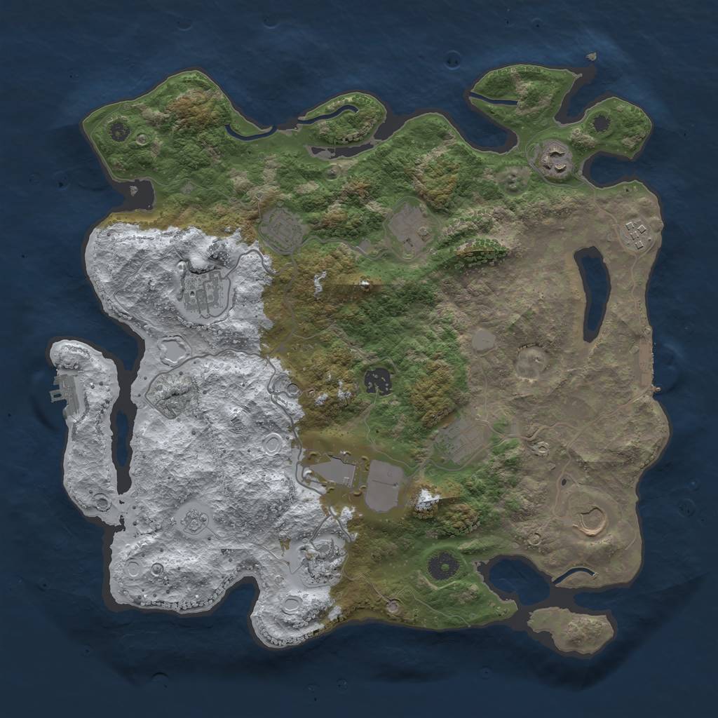 Rust Map: Procedural Map, Size: 3800, Seed: 240502050, 19 Monuments