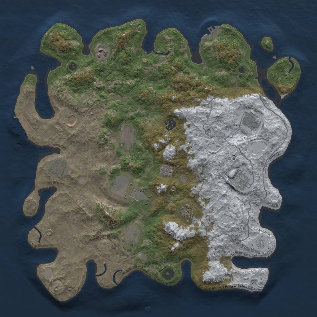 Rust Map: Procedural Map, Size: 4109, Seed: 13544, 20 Monuments