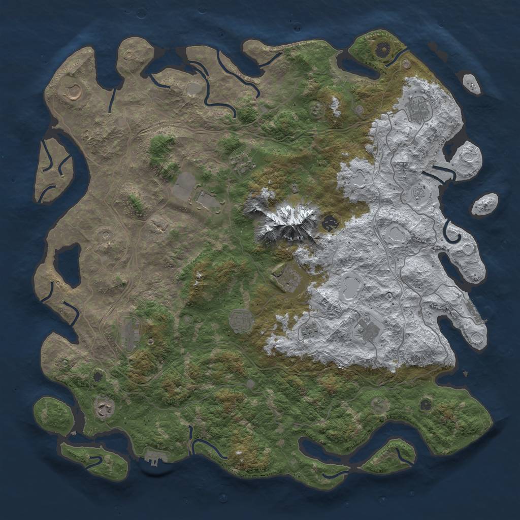 Rust Map: Procedural Map, Size: 5000, Seed: 7039, 20 Monuments