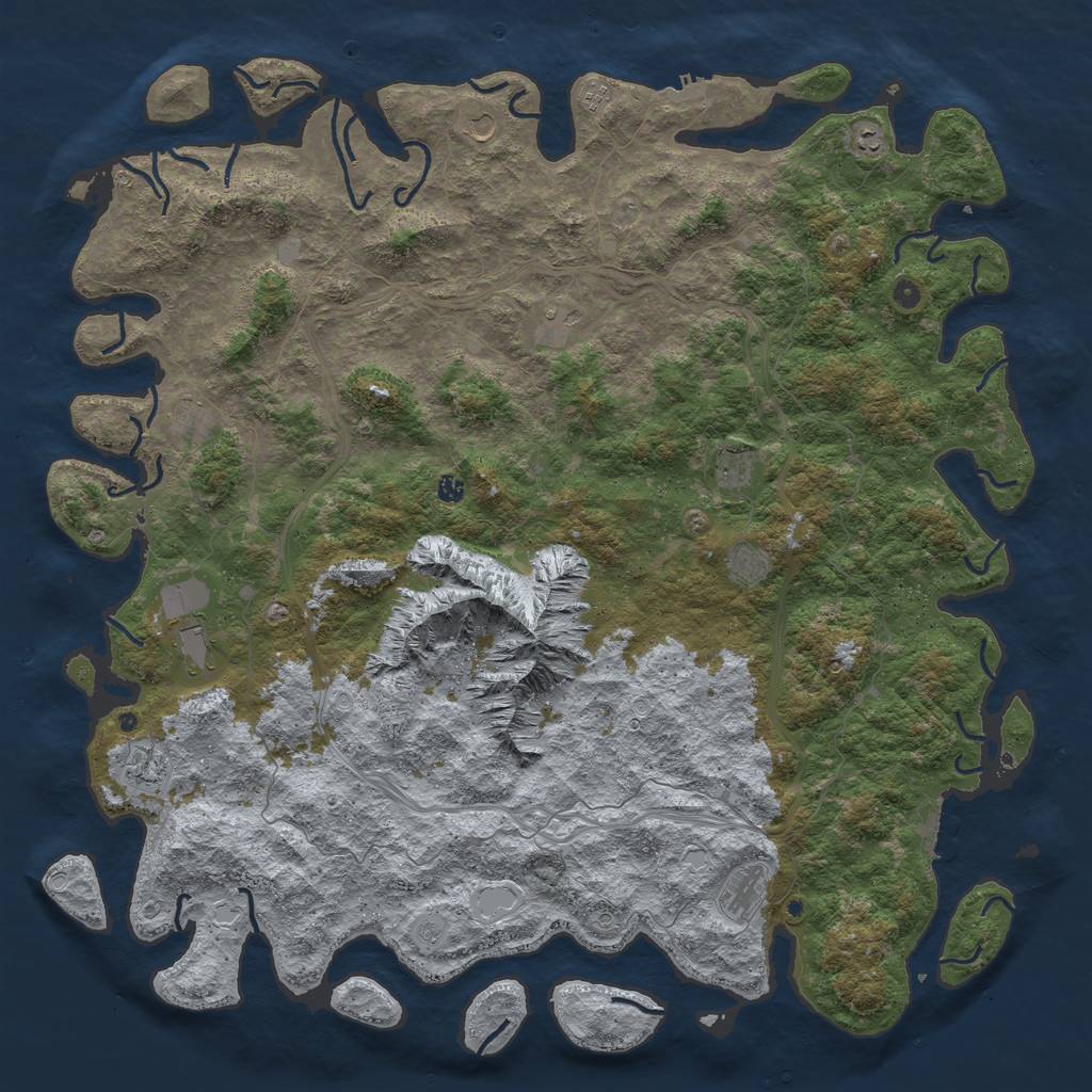 Rust Map: Procedural Map, Size: 6000, Seed: 24049322, 20 Monuments