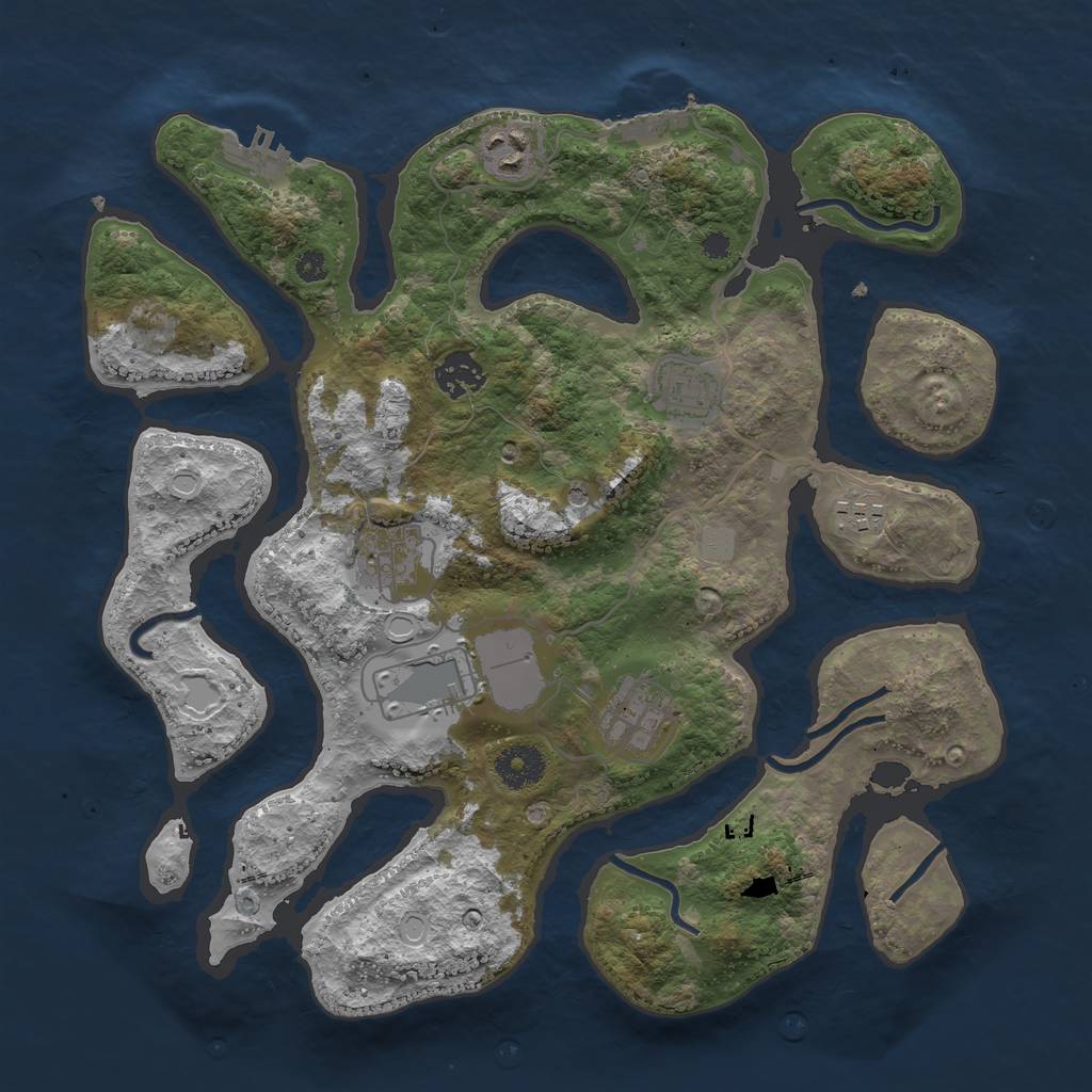 Rust Map: Procedural Map, Size: 3500, Seed: 14683, 15 Monuments