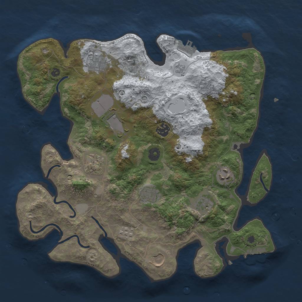 Rust Map: Procedural Map, Size: 3500, Seed: 17182, 18 Monuments