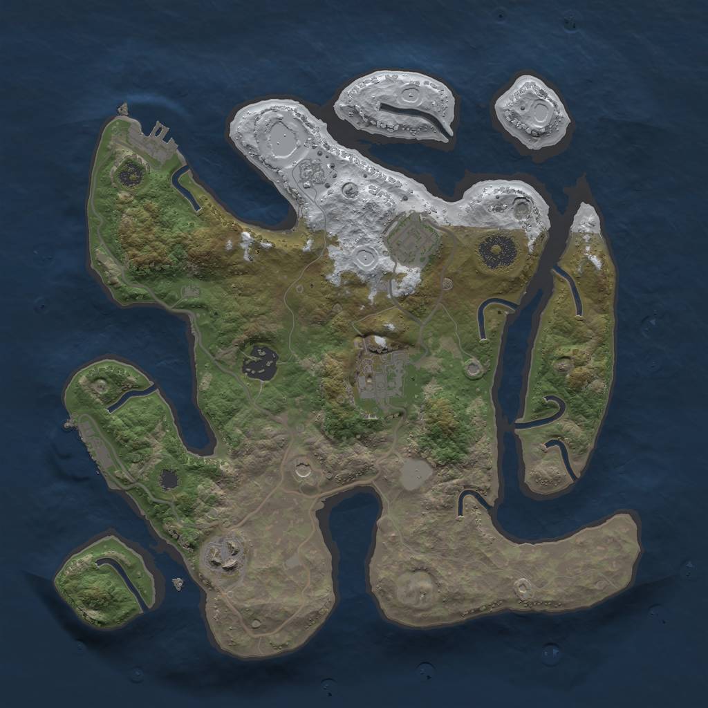 Rust Map: Procedural Map, Size: 3000, Seed: 2023670359, 13 Monuments