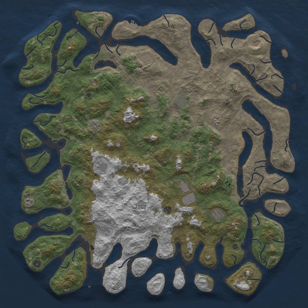 Rust Map: Procedural Map, Size: 6000, Seed: 205426365, 15 Monuments