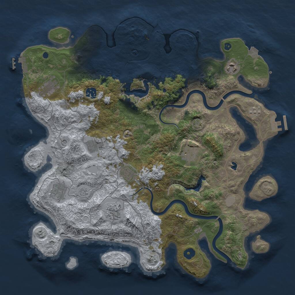 Rust Map: Procedural Map, Size: 4000, Seed: 808712, 15 Monuments