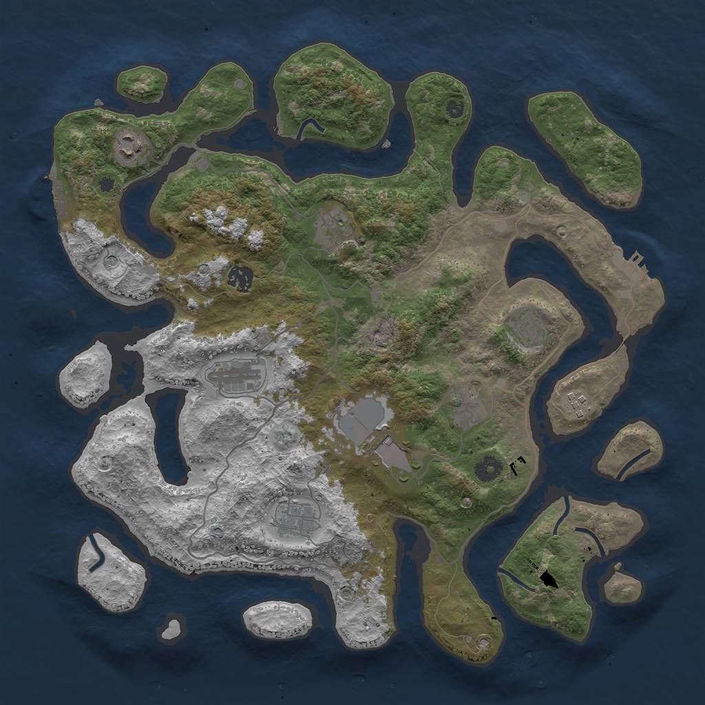 Rust Map: Procedural Map, Size: 4000, Seed: 808712, 14 Monuments