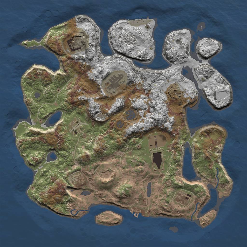 Rust Map: Procedural Map, Size: 3600, Seed: 977036039, 15 Monuments