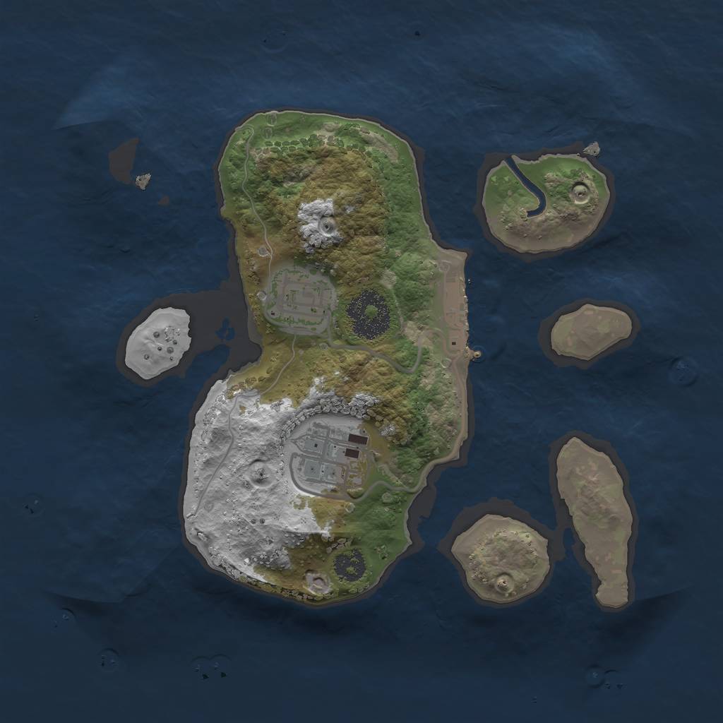 Rust Map: Procedural Map, Size: 2350, Seed: 100, 5 Monuments