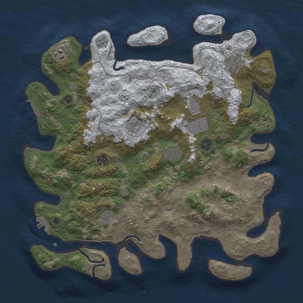 Rust Map: Procedural Map, Size: 4000, Seed: 40000000, 18 Monuments