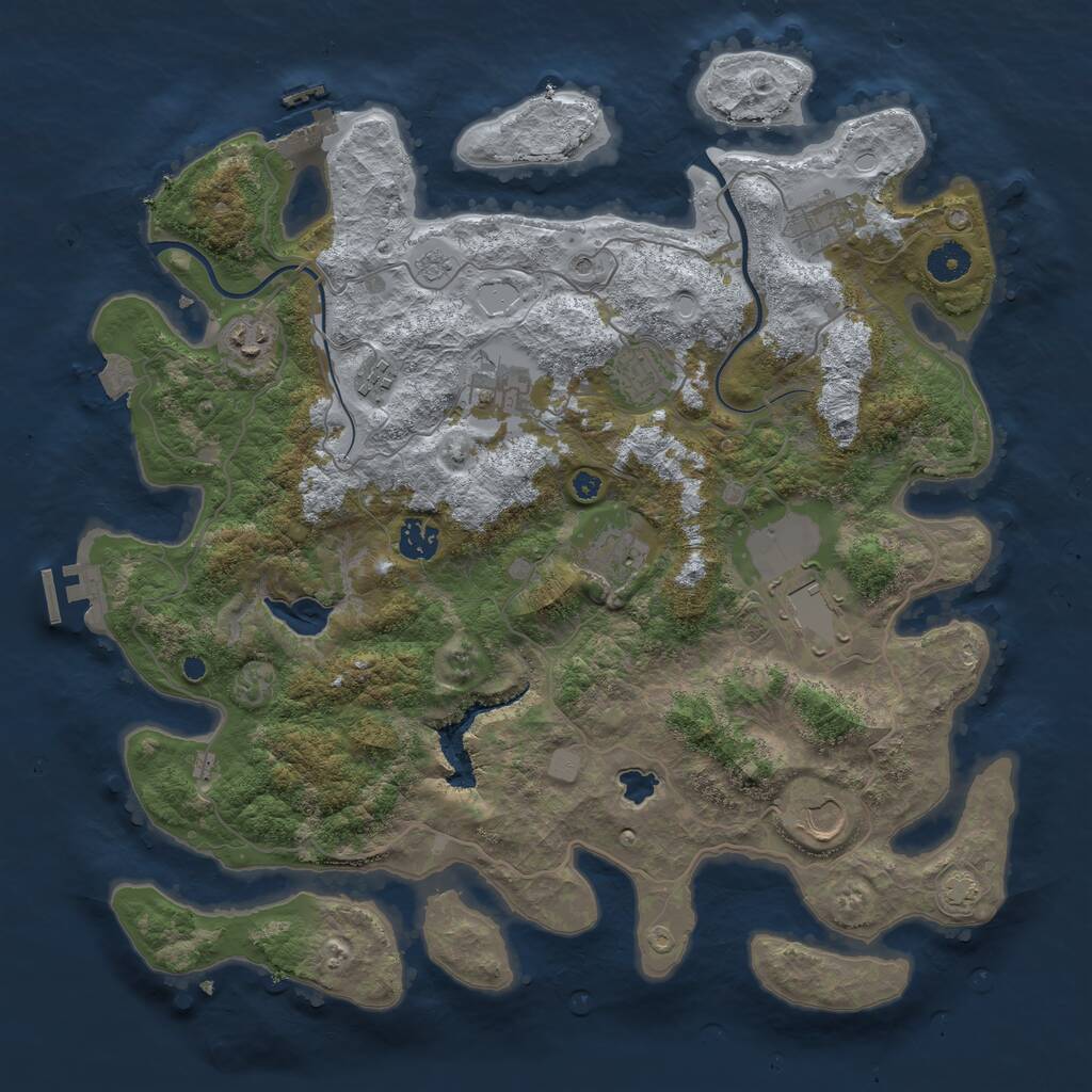 Rust Map: Procedural Map, Size: 4000, Seed: 40000000, 15 Monuments