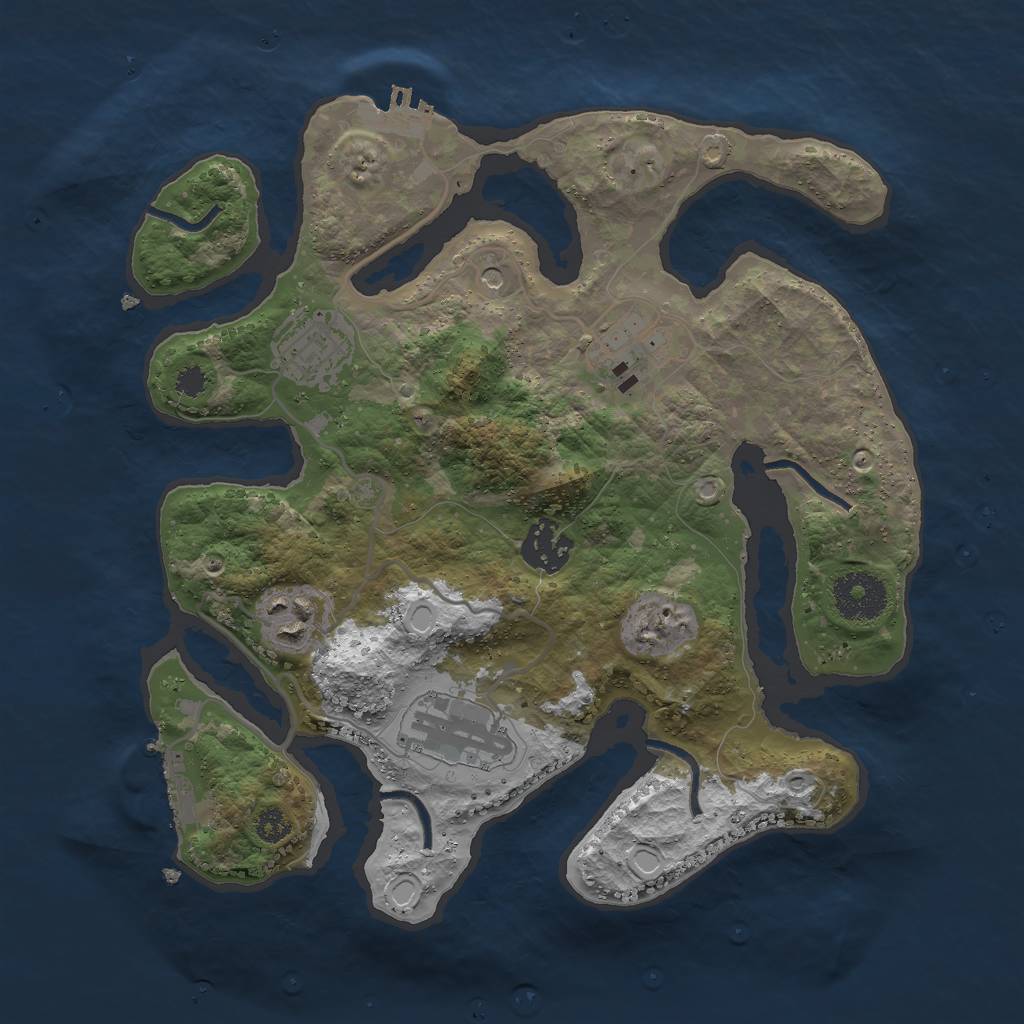 Rust Map: Procedural Map, Size: 3000, Seed: 284743, 13 Monuments