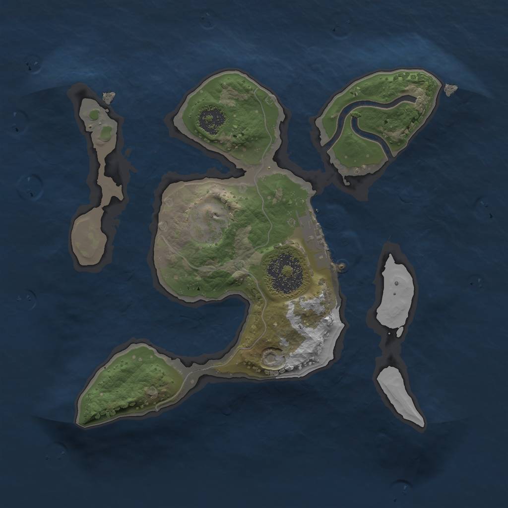 Rust Map: Procedural Map, Size: 2000, Seed: 20212121, 6 Monuments