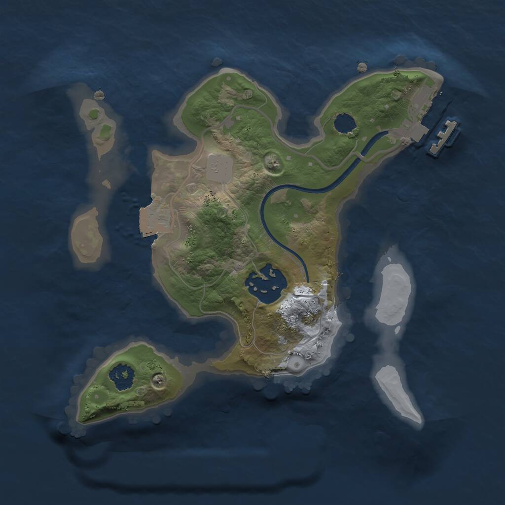 Rust Map: Procedural Map, Size: 2000, Seed: 20212121, 3 Monuments