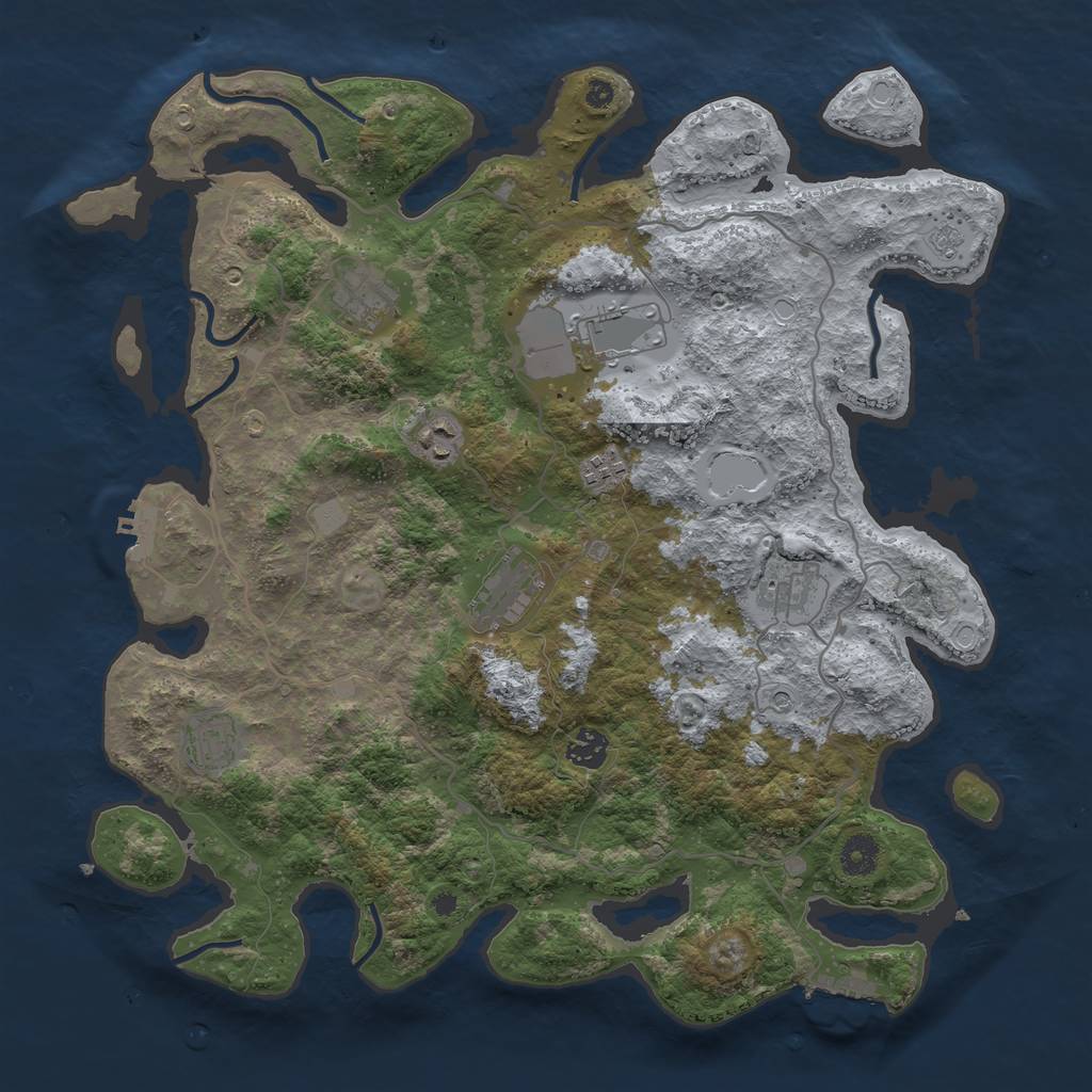 Rust Map: Procedural Map, Size: 4000, Seed: 237249, 15 Monuments