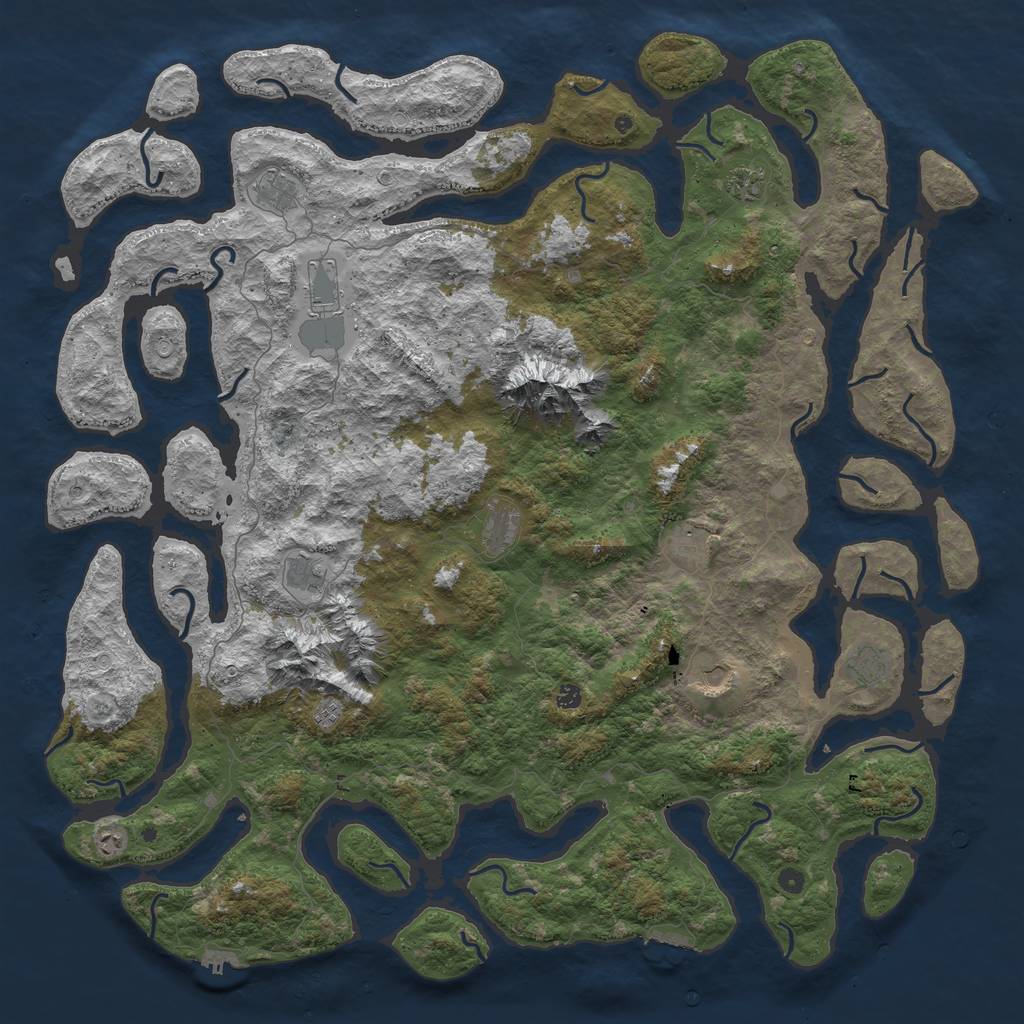 Rust Map: Procedural Map, Size: 6000, Seed: 120684855, 22 Monuments