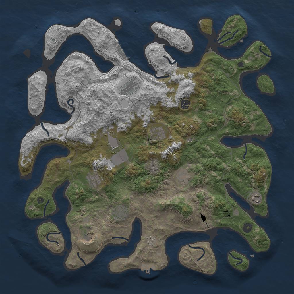 Rust Map: Procedural Map, Size: 4500, Seed: 38187298, 21 Monuments