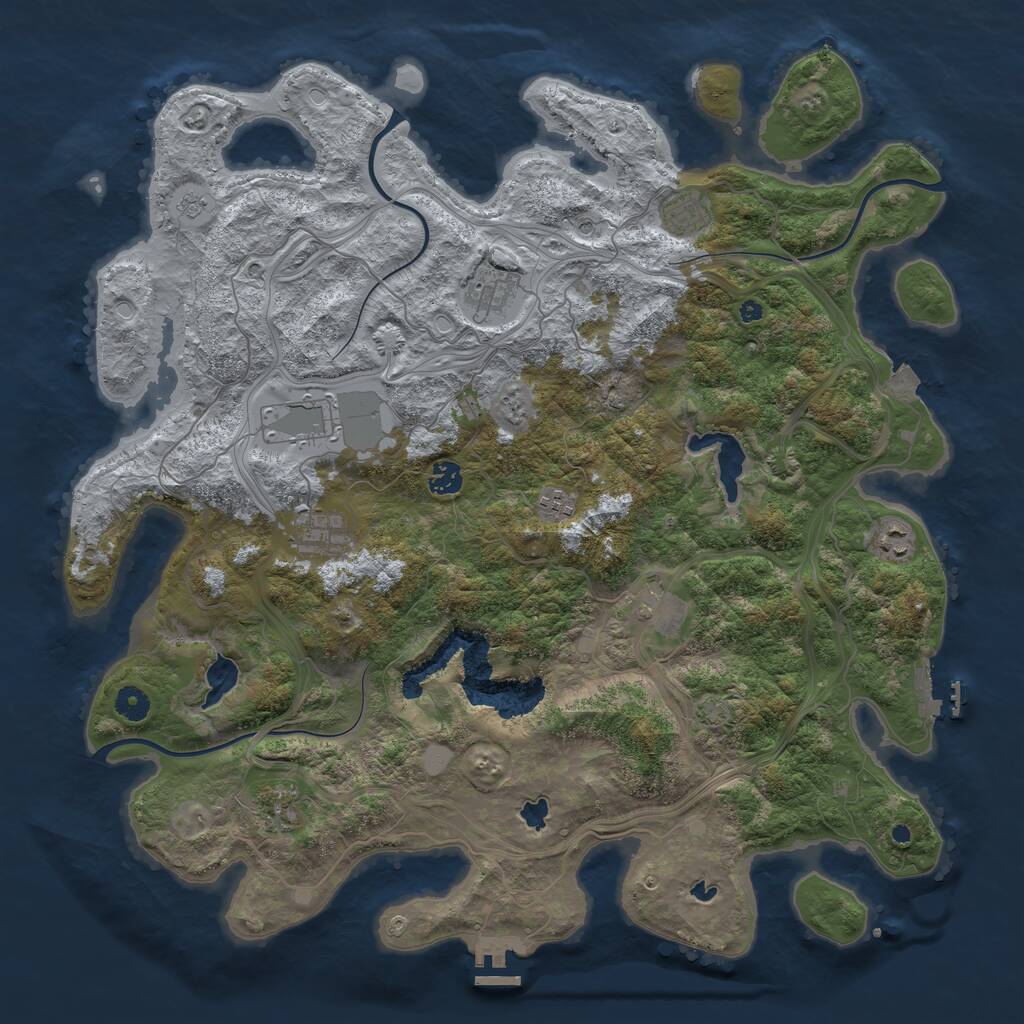 Rust Map: Procedural Map, Size: 4500, Seed: 38187298, 15 Monuments