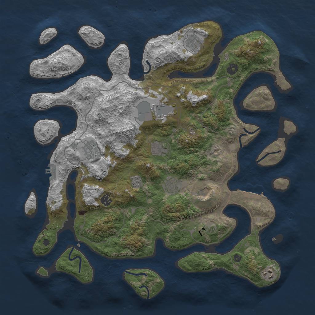 Rust Map: Procedural Map, Size: 4200, Seed: 146315455, 14 Monuments