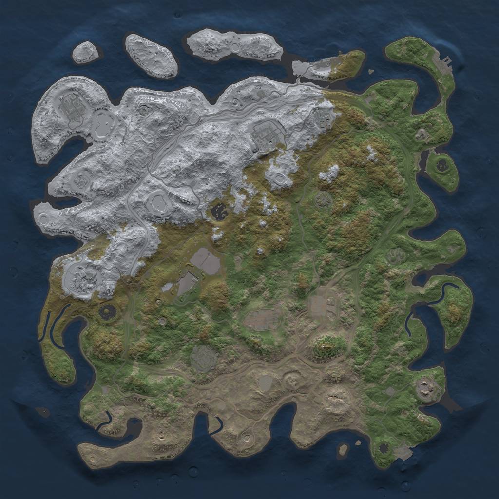 Rust Map: Procedural Map, Size: 4500, Seed: 31071976, 18 Monuments