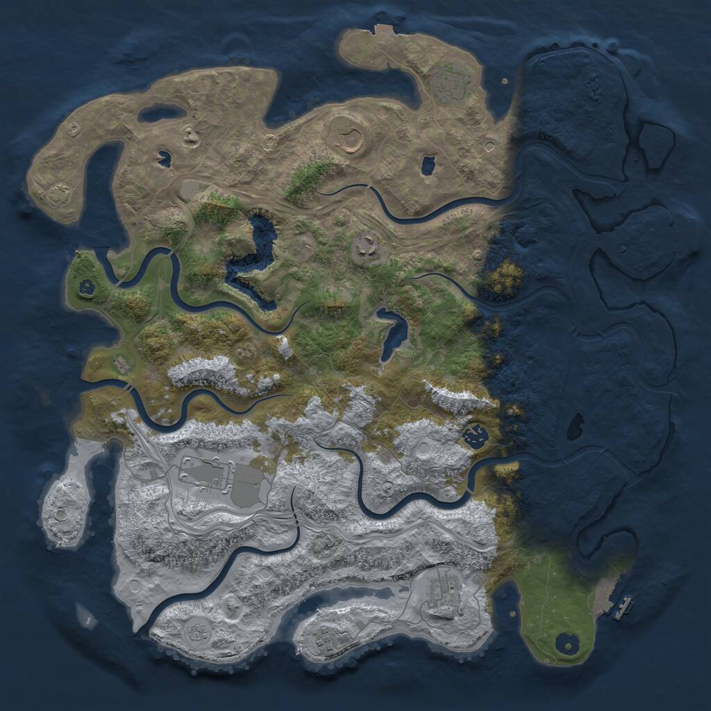 Rust Map: Procedural Map, Size: 4500, Seed: 24249755, 13 Monuments