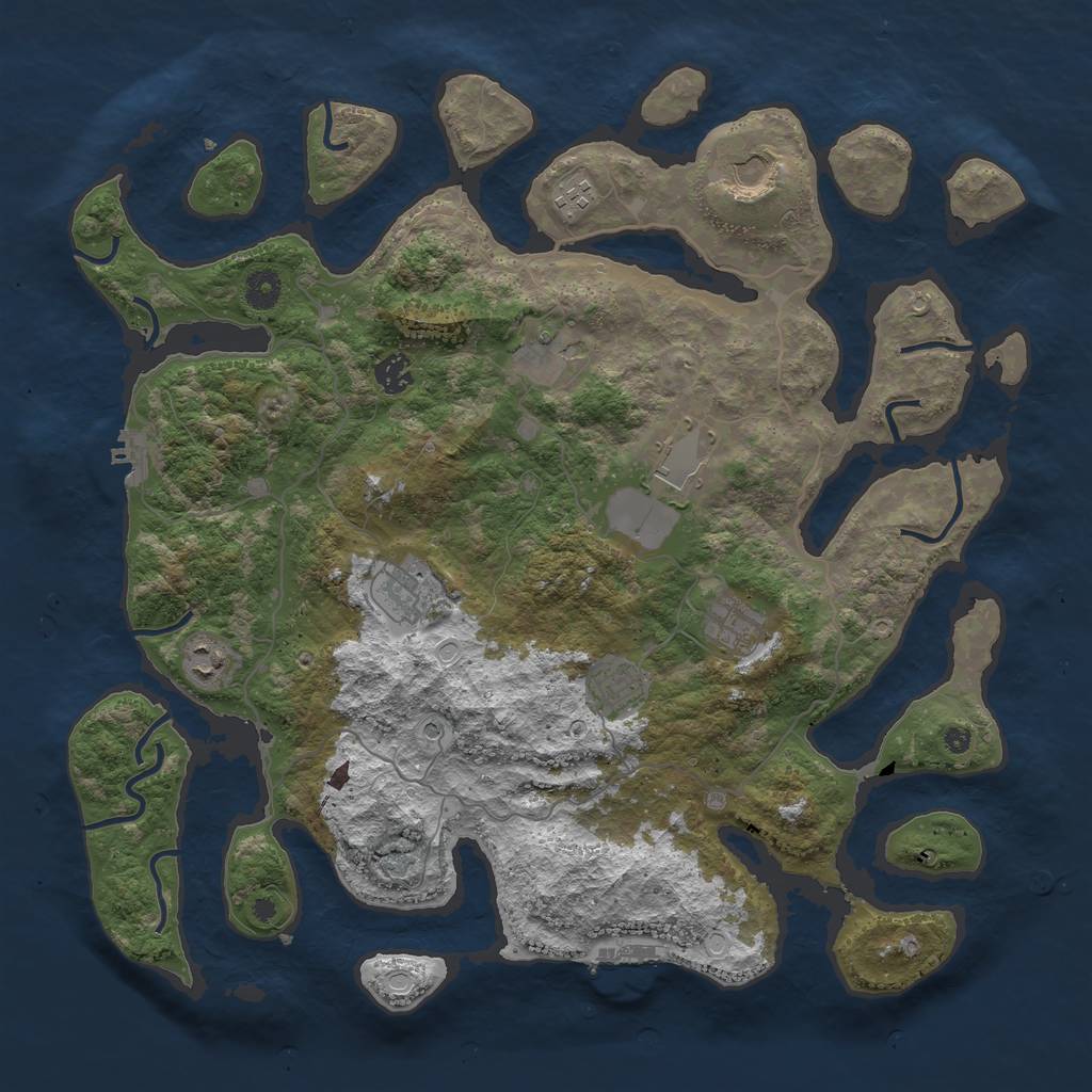 Rust Map: Procedural Map, Size: 4200, Seed: 126318355, 17 Monuments