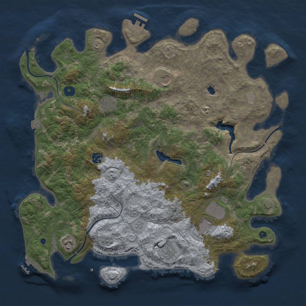 Rust Map: Procedural Map, Size: 4200, Seed: 126318355, 13 Monuments
