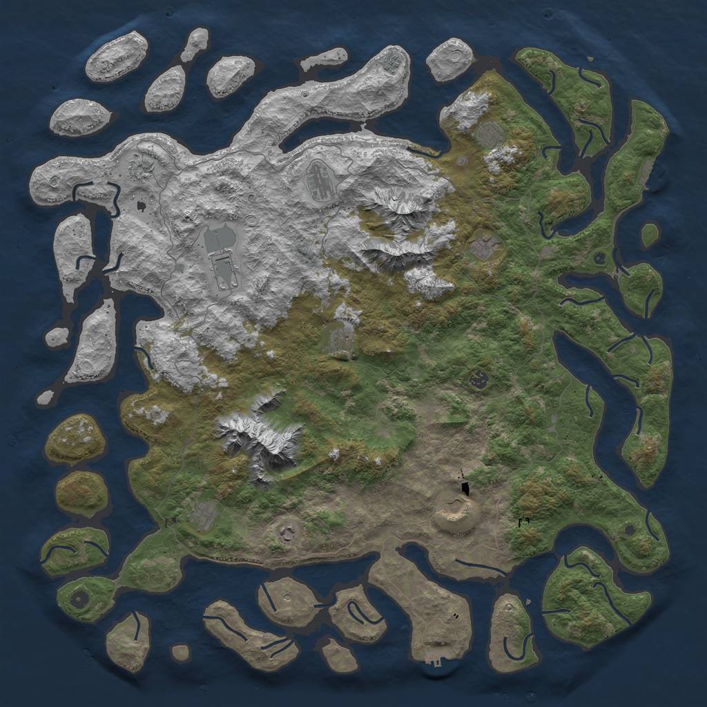 Rust Map: Procedural Map, Size: 6000, Seed: 1110, 19 Monuments