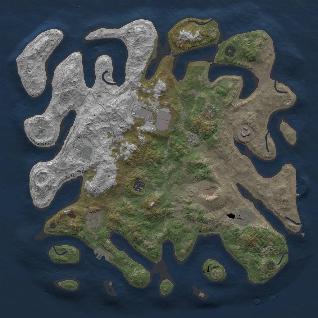 Rust Map: Procedural Map, Size: 4250, Seed: 42064209, 17 Monuments