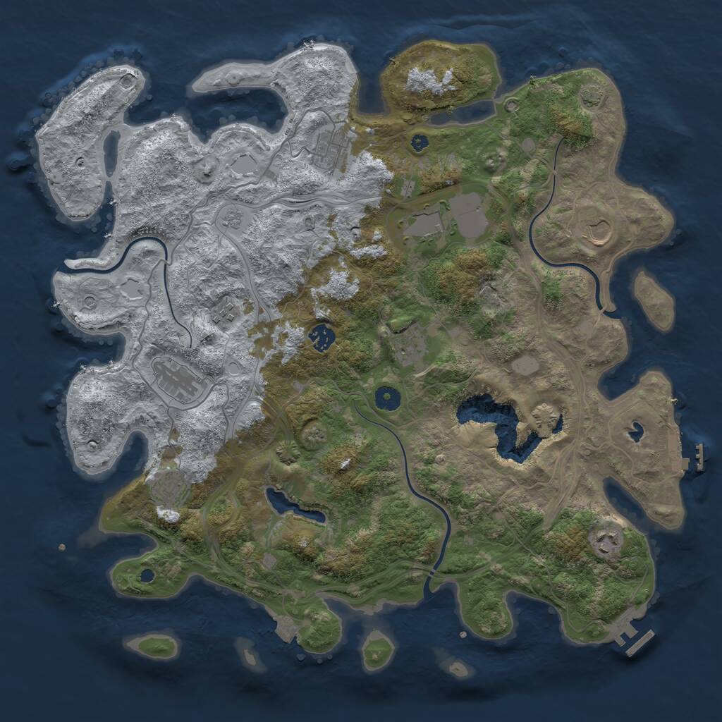 Rust Map: Procedural Map, Size: 4250, Seed: 42064209, 15 Monuments