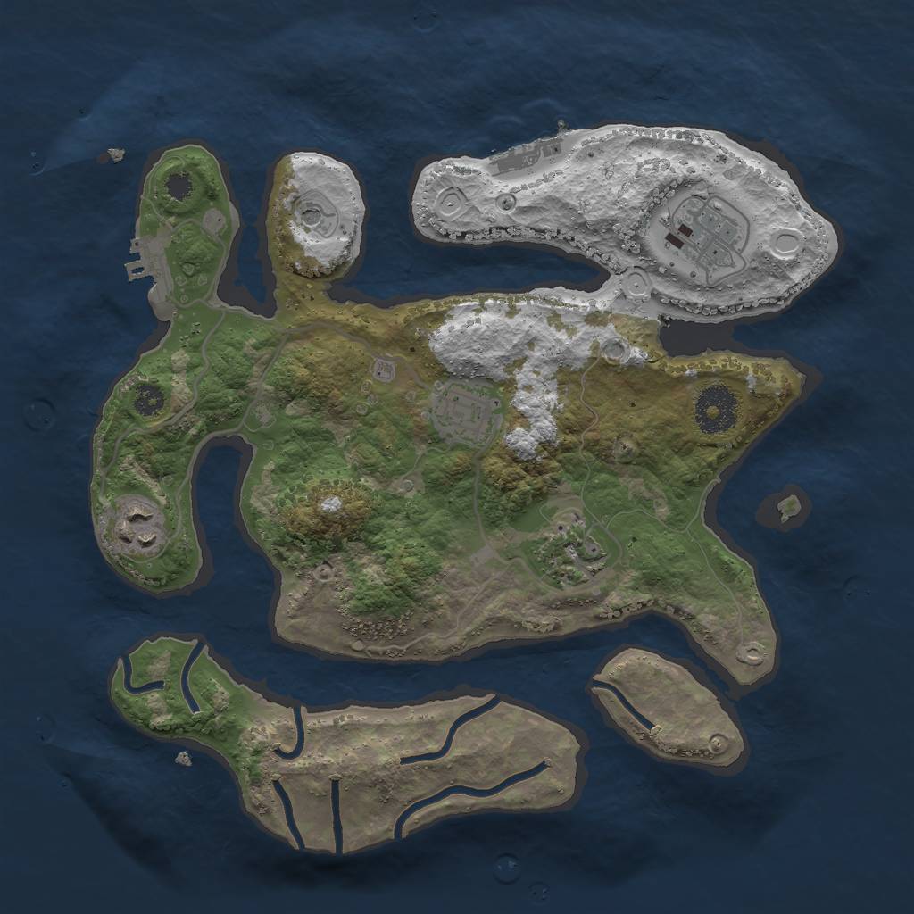 Rust Map: Procedural Map, Size: 3000, Seed: 2412374, 15 Monuments